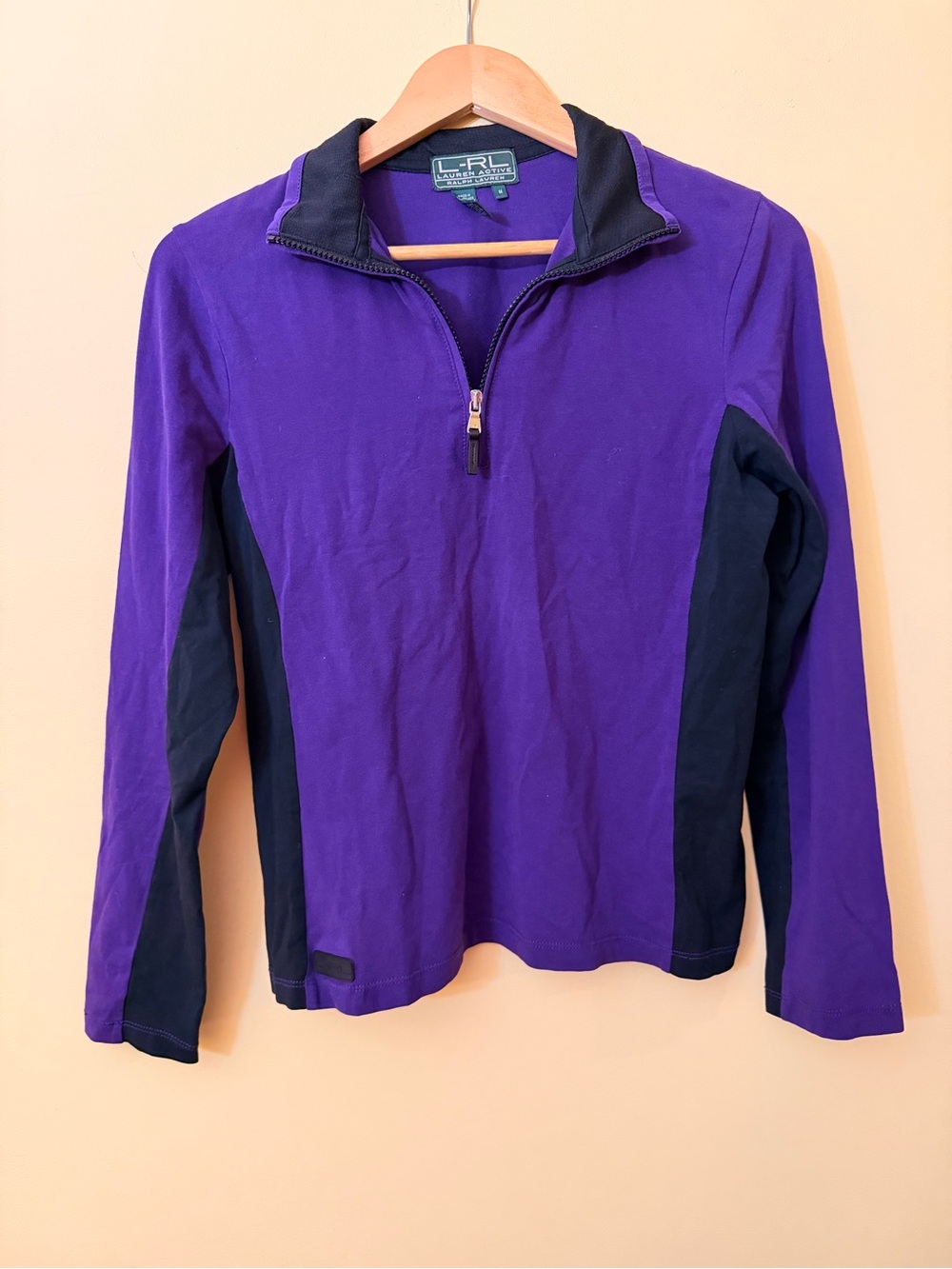 Lauren Ralph Lauren Active M Purple Black Quarter Zip Pullover